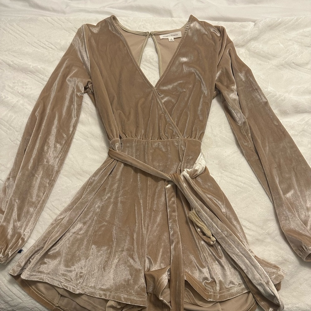 Honey Punch Romper with tie belt